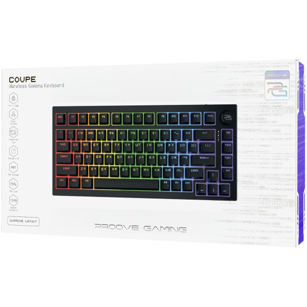 Фото - Клавиатура беспроводная игровая Proove Gaming Coupe (Ukraine Layout) Black (WKCP00022401)