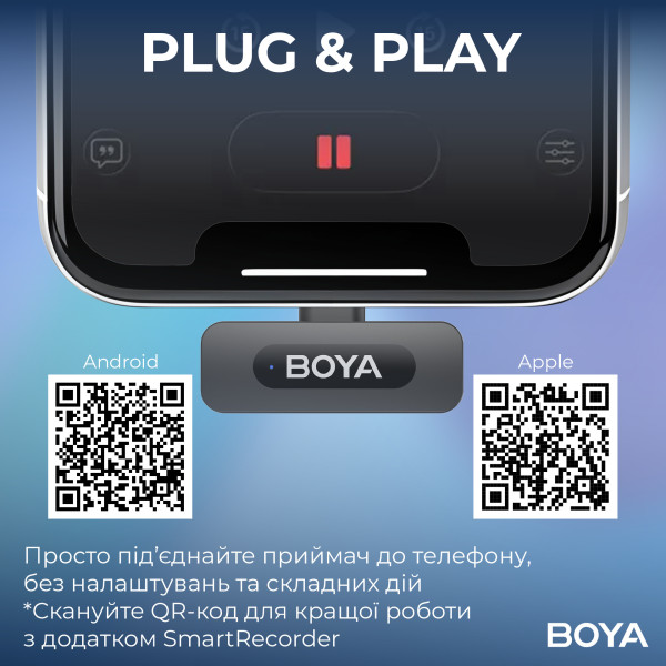 Фото - Микрофон для смартфона Boya BY-V30 Type-C Black