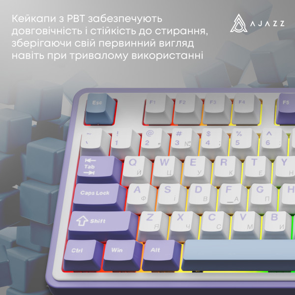Фото - Клавіатура бездротова ігрова Ajazz AK980 V2 Gift Switch V2 Purple White Blue (AK980-V2-G-PWB)