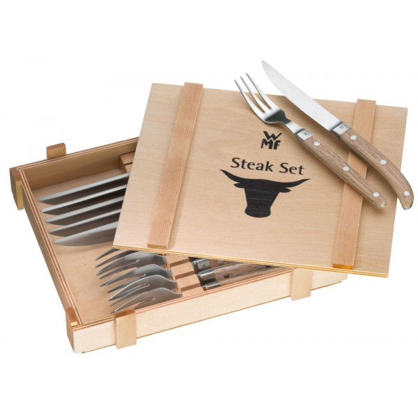 Фото - Набір ножів столових WMF 1280636046 RANCH для стейка 12 пр.