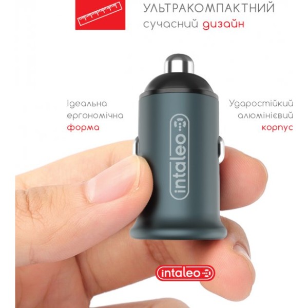 Фото - Автомобильное зарядное устройство Intaleo CCGQPD238 (2USB, 3A) Grey (1283126509971)