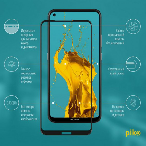 Фото - Захисне скло для смартфону Piko for Nokia 3.4 Black Full Glue 0.3mm 2.5D (1283126511530)