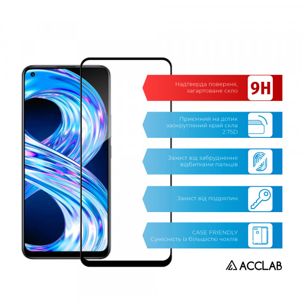 Фото - Захисне скло для смартфону ACCLAB Full Glue for Realme 8 (1283126523229)