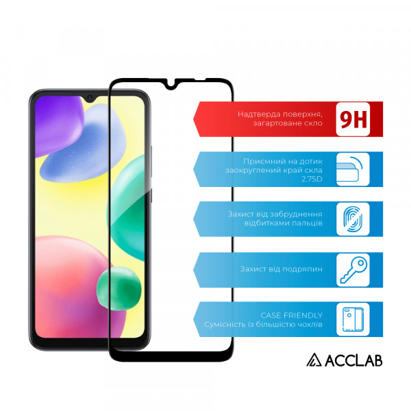 Фото - Захисне скло для смартфону ACCLAB Full Glue for Xiaomi Redmi 10A Black (1283126537783)