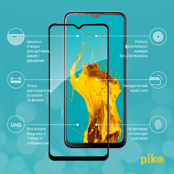 Фото - Захисне скло для смартфону Piko Full Glue for Tecno Pop 6 Pro Black (1283126551628)