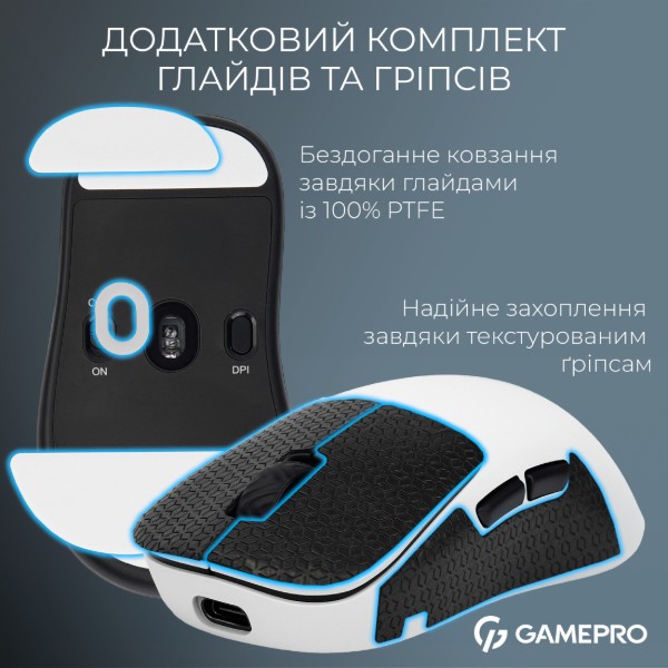 Фото - Миша бездротова ігрова GamePro Asgard Loki Wireless RGB White (GM022W)