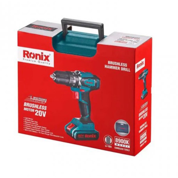 Фото - Дриль-шуруповерт Ronix 20В 2Ач х 2 (8900K)