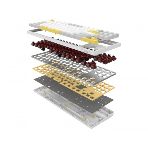 Фото - Клавиатура проводная игровая Bloody S87 (Energy White)