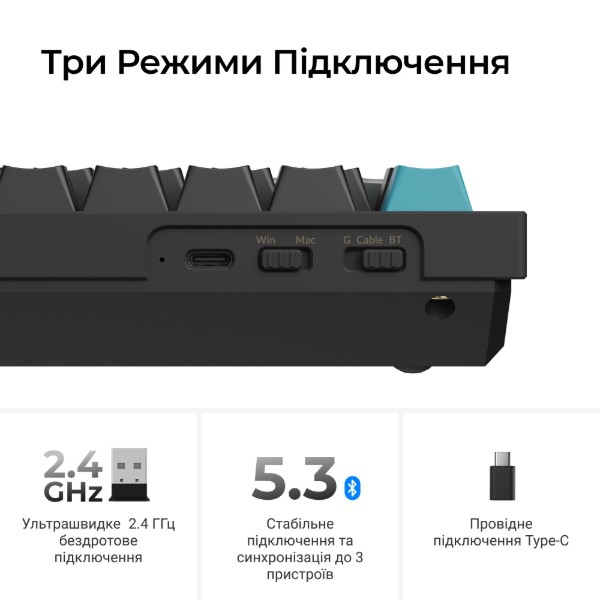 Фото - Клавіатура бездротова Keychron Q1 Ultra Red Switch Black RGB (Q1U-M1-UA)