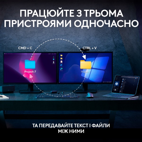 Фото - Клавіатура + миша бездротова Logitech MX Keys S Wireless Combo Graphite (920-011614)
