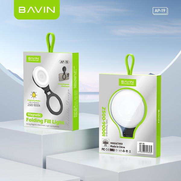 Фото - Кольцевая лампа Bavin AP-19 MagSafe 2500-9000K 300mAh Black (AP-19-BK)