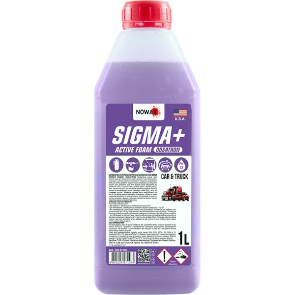 Фото - Пена для мойки авто NOWAX суперконцентрат для бесконтактной мойки Sigma + Active Foam Dosatron 1 л (NX01185)
