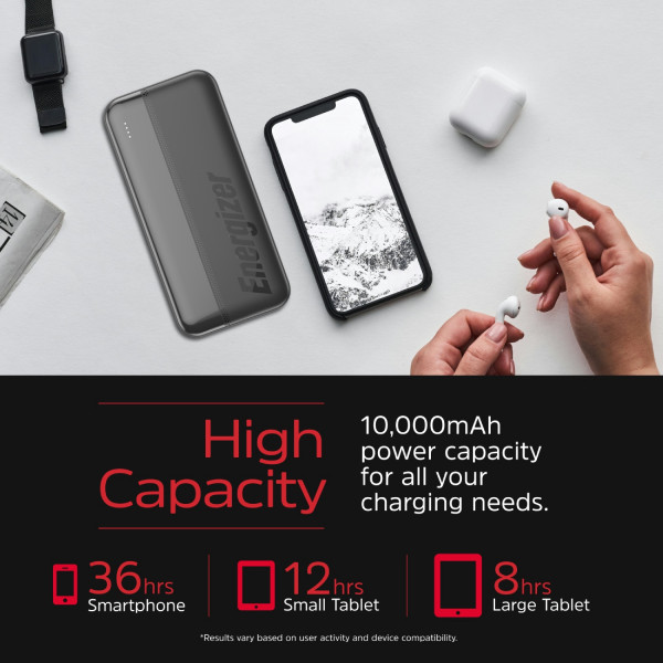 Фото - Батарея мобильная Energizer 10000mAh 15W Black (UE10050CC)