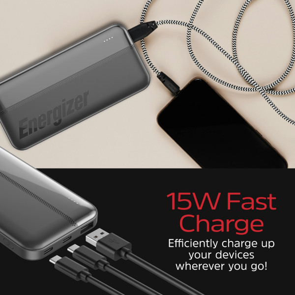 Фото - Батарея мобильная Energizer 10000mAh 15W Black (UE10050CC)