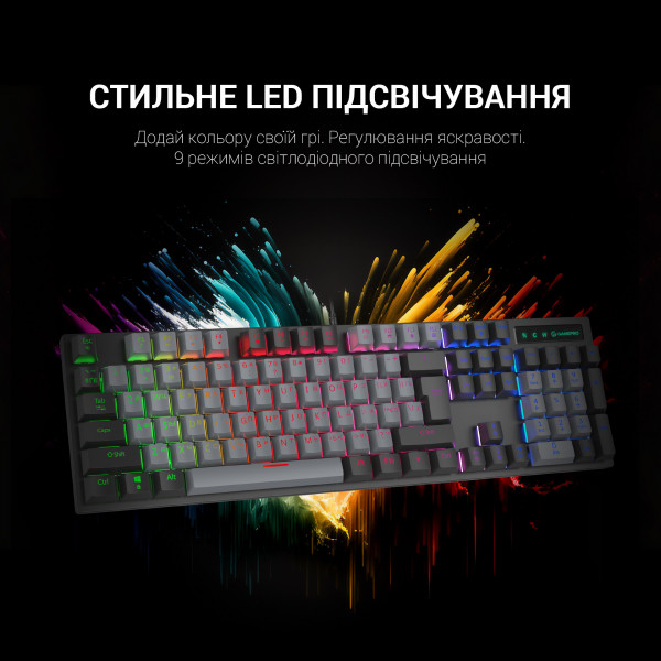 Фото - Клавіатура дротова ігрова GamePro LED USB (MK105B)