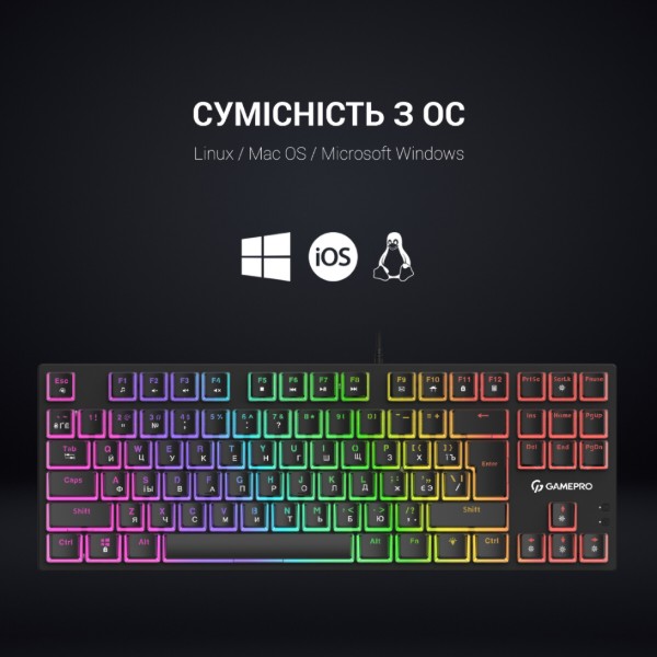 Фото - Клавиатура проводная игровая GamePro MK80R Red