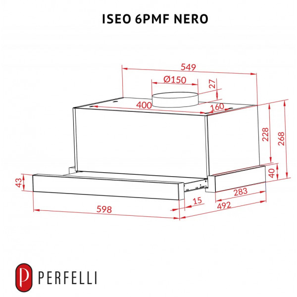 Фото - Вытяжка встраиваемая Perfelli ISEO 6PMF NERO