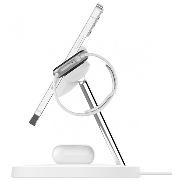 Фото - Бездротовий зарядний пристрій Belkin MagSafe 3in1 Wireless Charger White (WIZ017VFWH)