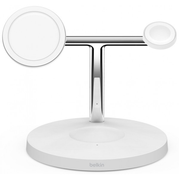 Фото - Бездротовий зарядний пристрій Belkin MagSafe 3in1 Wireless Charger White (WIZ017VFWH)