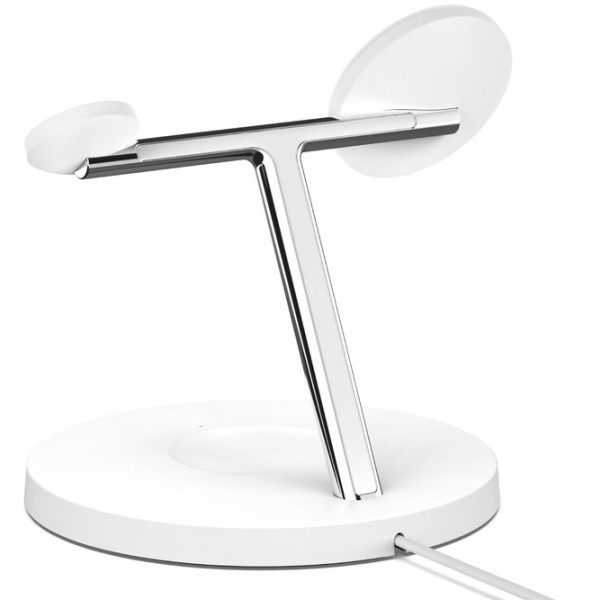 Фото - Бездротовий зарядний пристрій Belkin MagSafe 3in1 Wireless Charger White (WIZ017VFWH)
