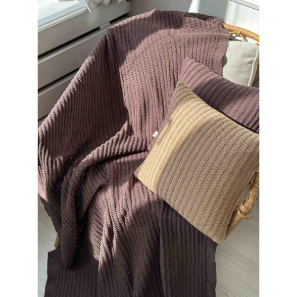 Фото - Наволочка Прованс в'язана COTTON шоколадна 45х45 см (039941)