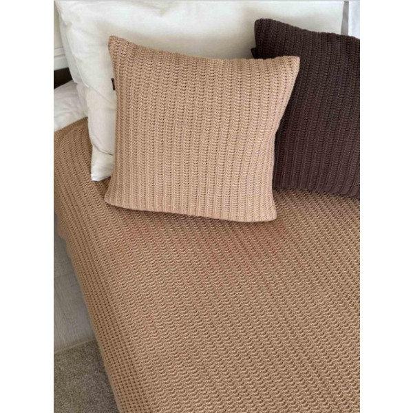 Фото - Наволочка Прованс в'язана COTTON шоколадна 45х45 см (039941)
