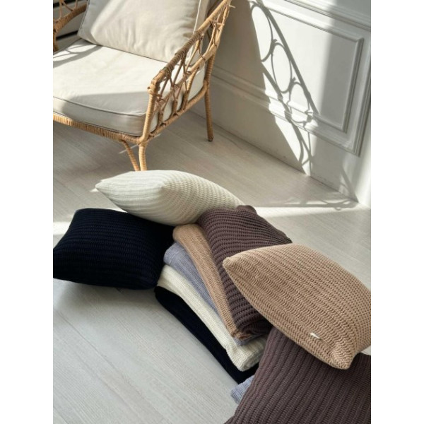 Фото - Наволочка Прованс в'язана COTTON шоколадна 45х45 см (039941)