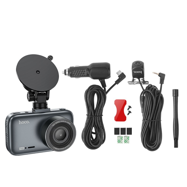 Фото - Відеореєстратор HOCO DV6 Driving recorder with 3'' display (with rear camera) (6942007619745)