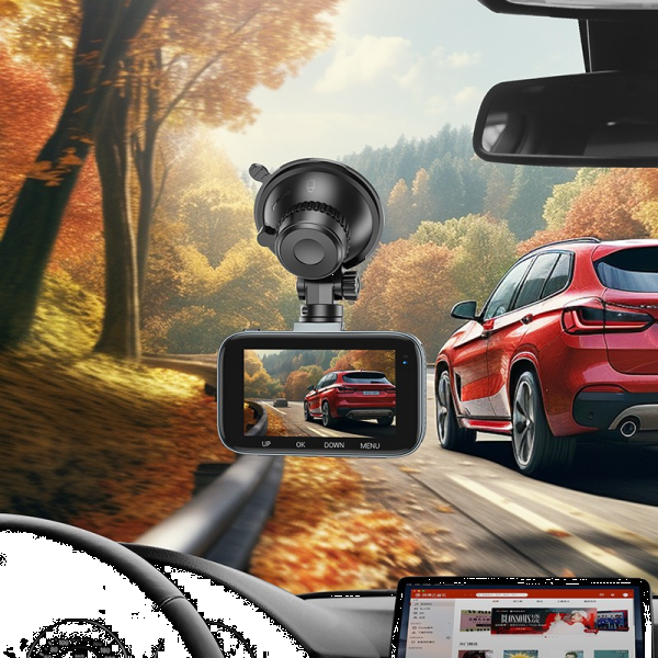 Фото - Відеореєстратор HOCO DV6 Driving recorder with 3'' display (with rear camera) (6942007619745)