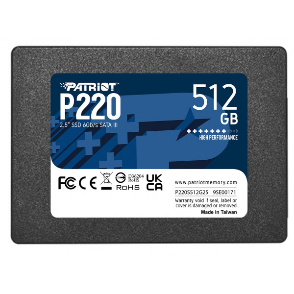 Фото - SSD-накопичувач внутрішній Patriot P220 512GB 2.5" SATAIII TLC (P220S512G25)