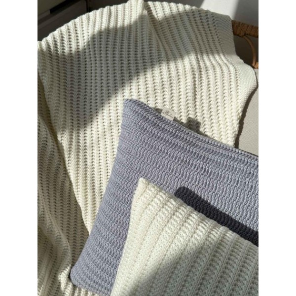 Фото - Наволочка Прованс в'язана COTTON сіра 45х45 см (039942)
