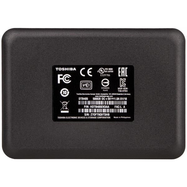 Фото - Жесткий диск внешний Toshiba Canvio Basics 500 GB Black (HDTB405EK3AA)