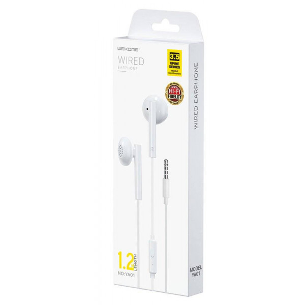 Фото - Навушники вкладиші дротові WK YA01 White (6941027616369)