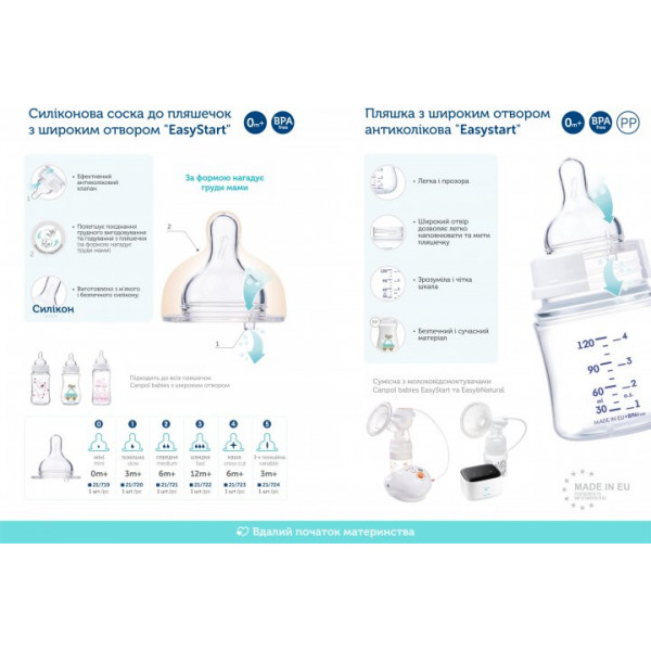 Фото - Пляшка для годування Canpol babies антиколікова з широким горлом PP Easy Start Bonjour Paris синя, 240 мл. (35/232_blu)