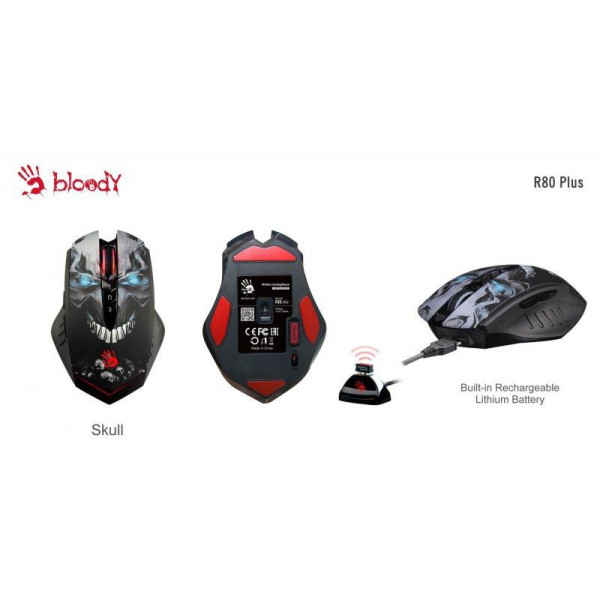 Фото - Уценка - Мышь беспроводная игровая Bloody R80 Plus Skull