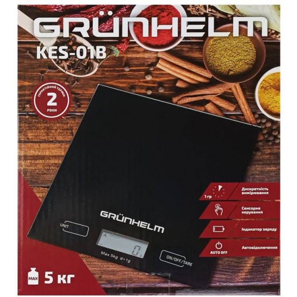 Фото - Ваги кухонні Grunhelm KES-01B