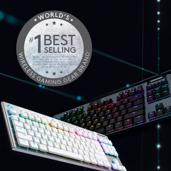 Фото - Клавіатура бездротова ігрова Logitech G915 TKL Tenkeyless LIGHTSPEED RGB Mechanical Clicky Switch Carbon UA (920-009537)