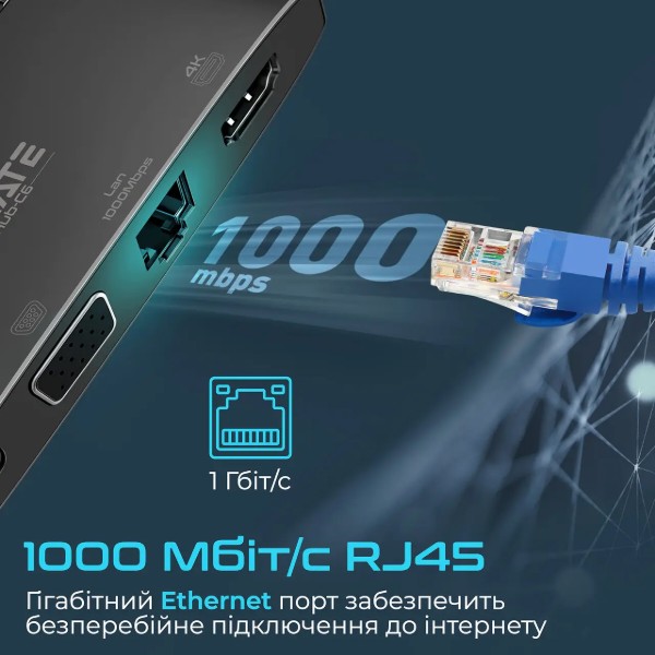 Фото - Хаб USB Promate Mediahub-c6 Black