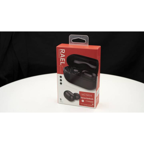Фото - Навушники вкладиші бездротові TWS RAEL Stereo Earbuds TWS16 Black (QT-RAELTWS16bk)