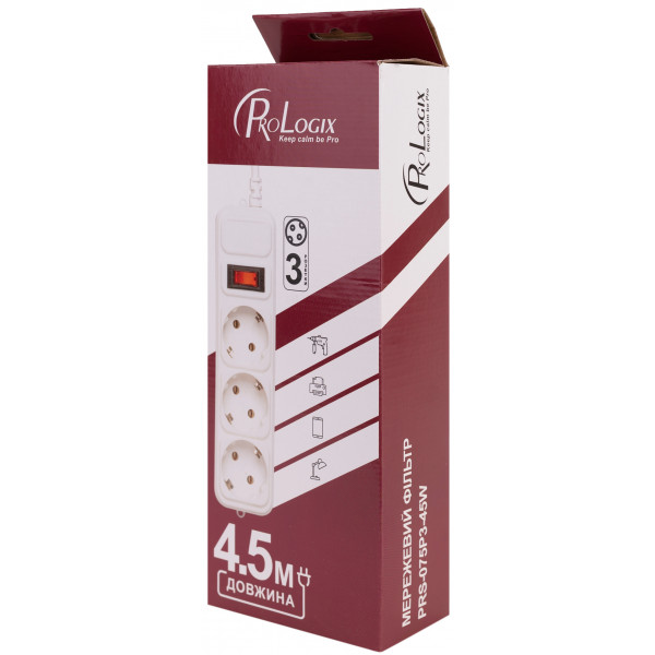 Фото - Мережевий фільтр ProLogix 3р 4.5m (PRS-075P3-45W)