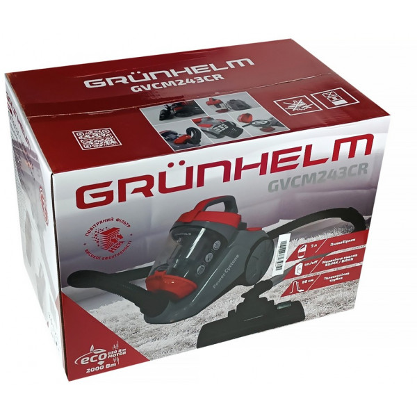 Фото - Пылесос для сухой уборки без мешка Grunhelm GVCM243CR