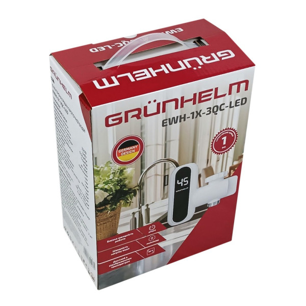 Фото - Водонагрівач проточний Grunhelm EWH-1X-3QC-LED