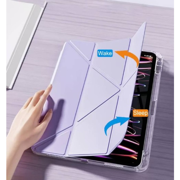 Фото - Чохол для планшета BeCover Ultra Slim Origami Transparent з кріпленням Apple iPad 10.9" (2022/2024)/iPad (А16) 2025 11" Purple (712941)