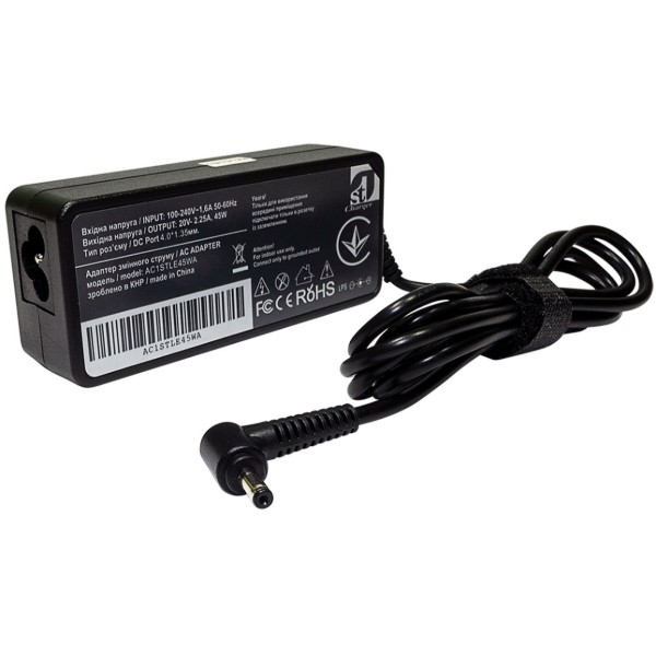 Фото - Зарядний пристрій для ноутбука 1stCharger Lenovo 45W 20V 2.25A 4.0x1.35 силовий кабель (AC1STLE45WF)