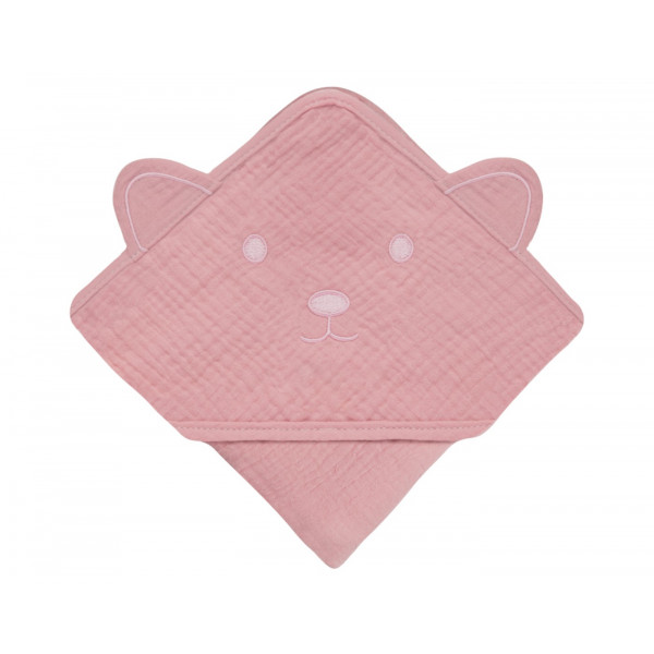 Фото - Рушник бамбук дитяче Lionelo Muslin Hooded Towel Pink Baby