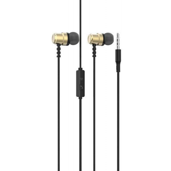 Фото - Уценка - Наушники вкладыши проводные SkyDolphin SR28 Metal with mic Golden (HF-000472)