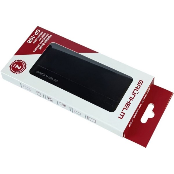 Фото - Батарея мобильная Grunhelm 10.000 mAh Black (GP-10B)
