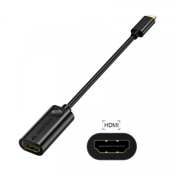 Фото - Переходник HDMI Choetech USB Type-C (M/F), Black (HUB-H04)