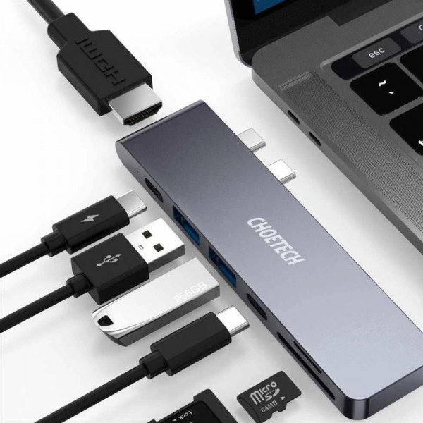 Фото - Хаб USB Choetech 7 in 1 USB-C (HUB-M14)