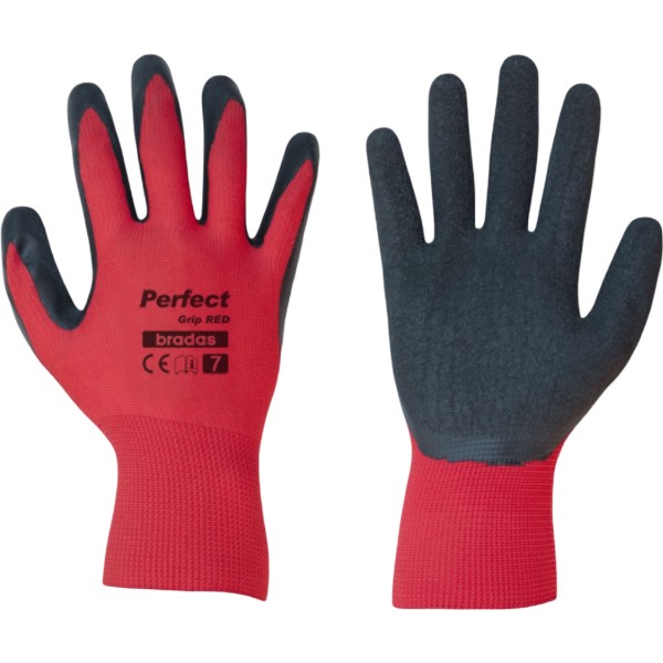 Фото - Перчатки садовые BRADAS Perfect Grip Red с латексным покрытием, размер 8, 12 пар Красные с черным (RWPGRD8)